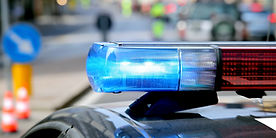 Close-up of a police vehicle emergency light bar