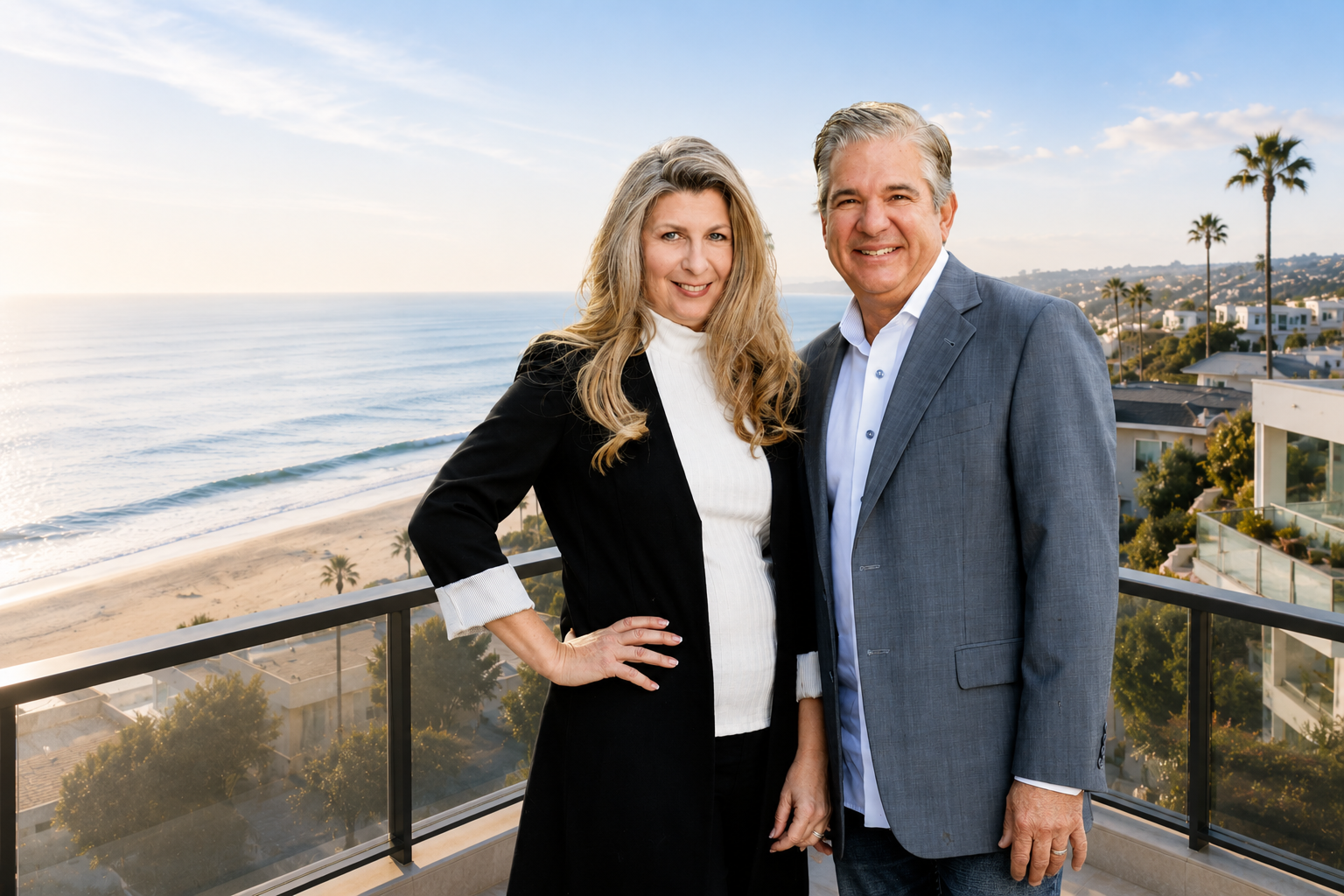 Randi and Stewart Fournier overlooking the Southern California coast